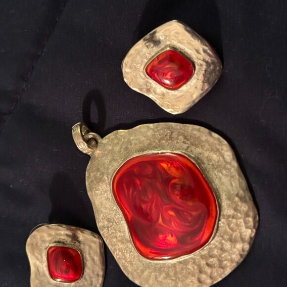 Necklace Slider and Matching Earrings - Picture 1 of 3